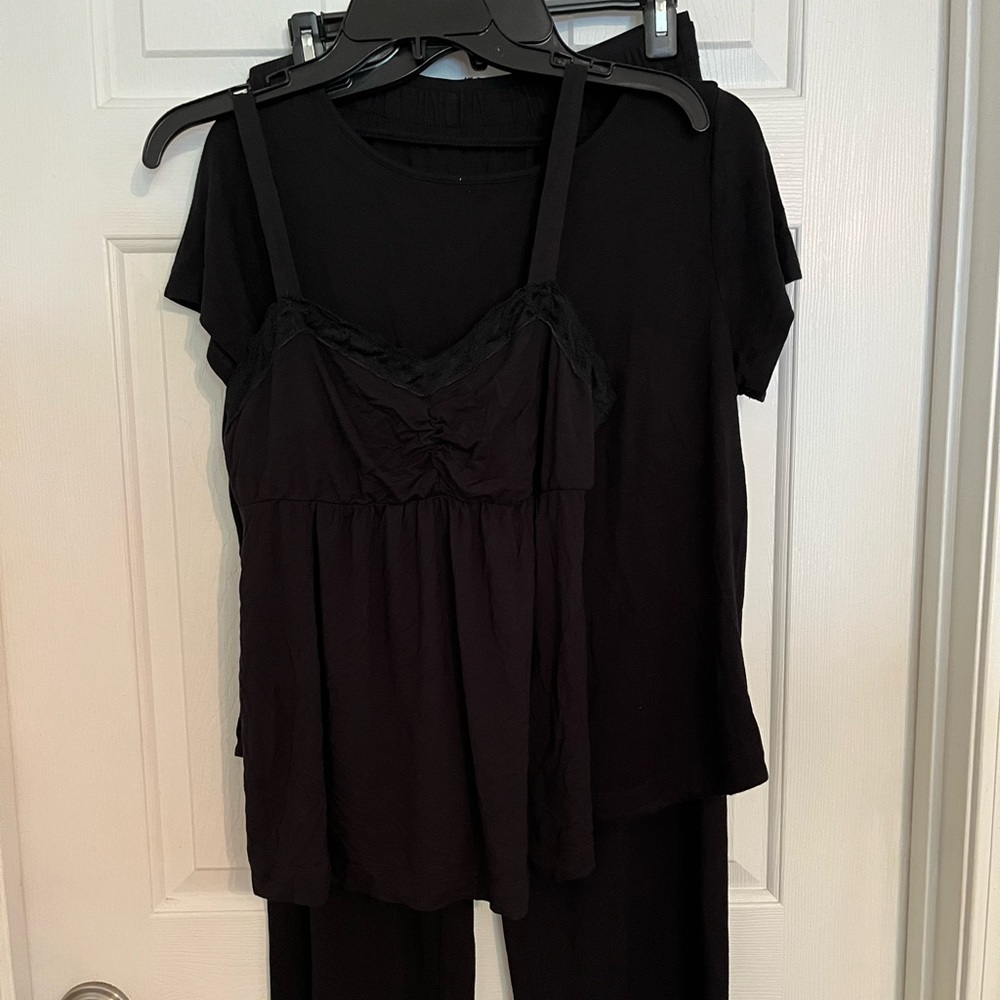 Soma cool nights black pajama 3 piece set